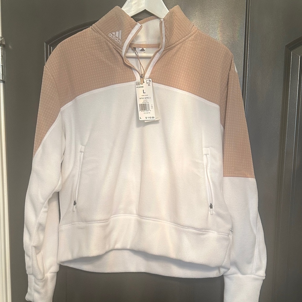 Adidas Women's White and Tan Pullover